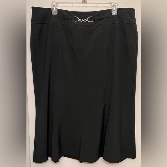 Dress Barn Dresses & Skirts - Elegant Black Midi Skirt with Silver Accent